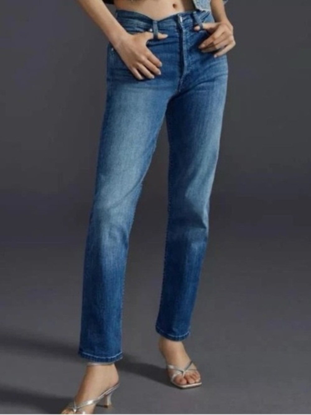 MOTHER Blue Women's Slim Straight Jeans - Classic Denim